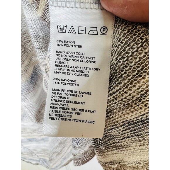 Ecote Open Front Long Draping Fair Isle Cardigan Size M Long Sleeve Pockets - Picture 7 of 8